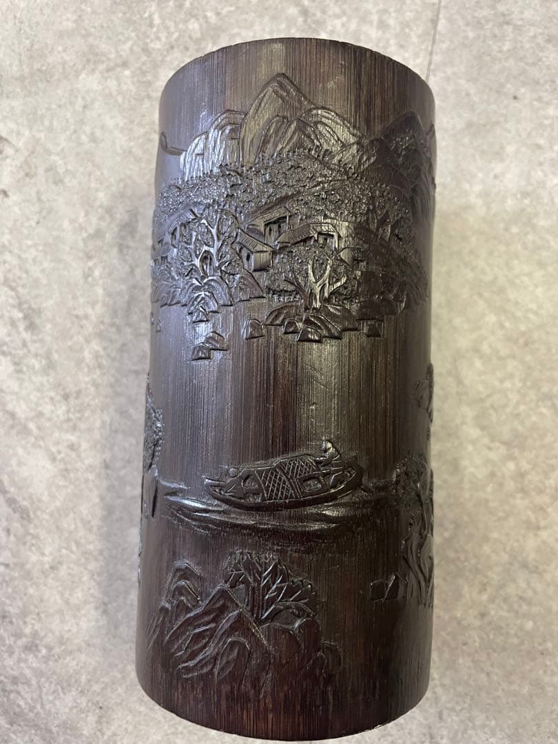 筆筒　竹筒　文房具　中国美術　唐物　アンティーク　骨董