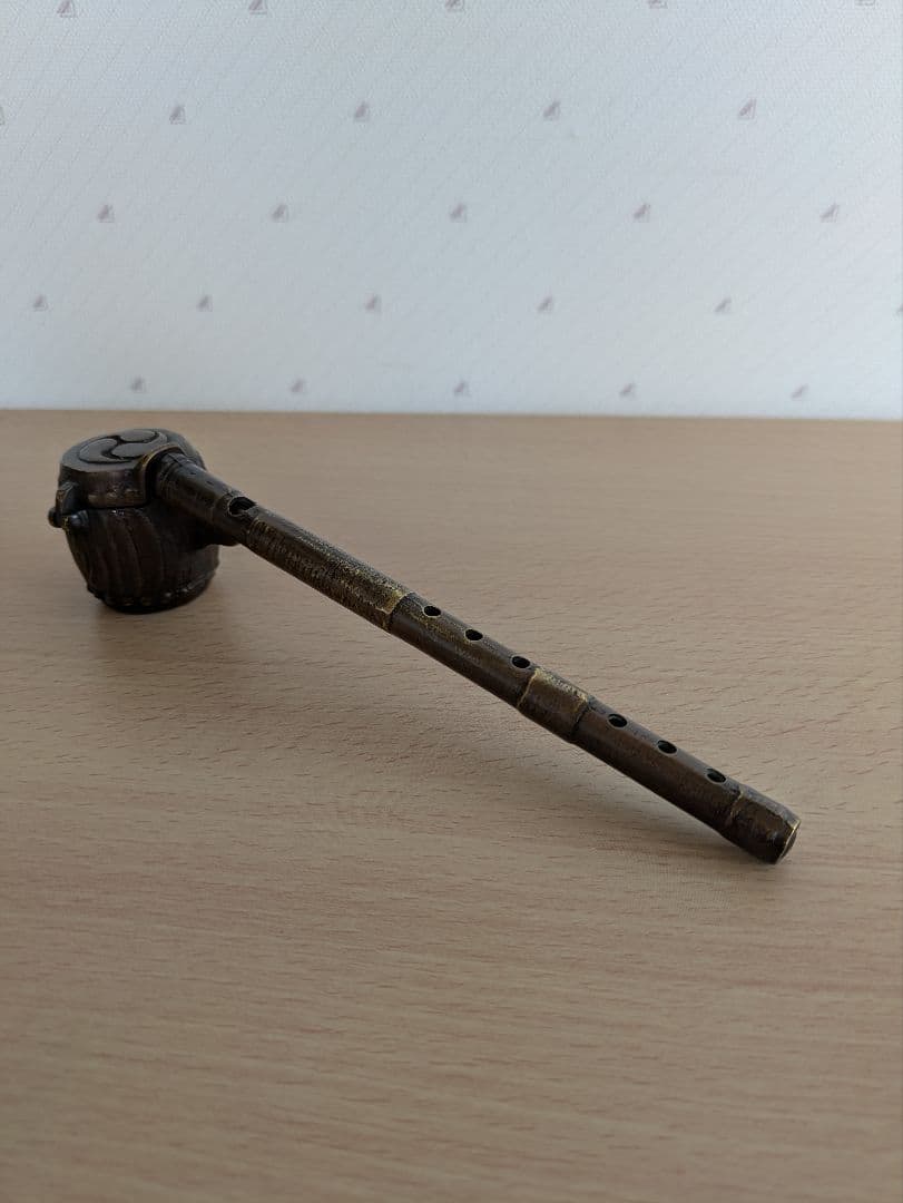 矢立　太鼓型　三つ巴模様