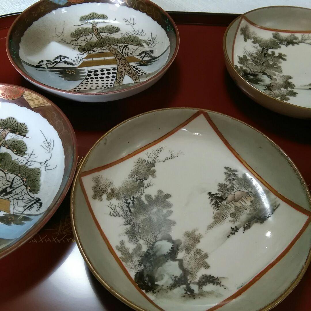 九谷焼　骨董品　小皿　5客