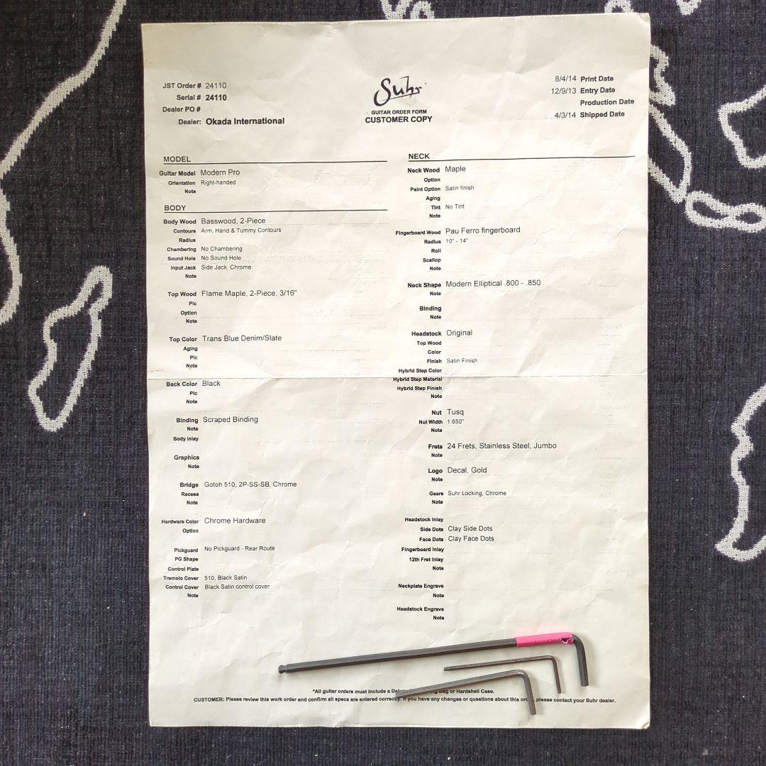 ギター Suhr Modern Pro Trans Blue Denim