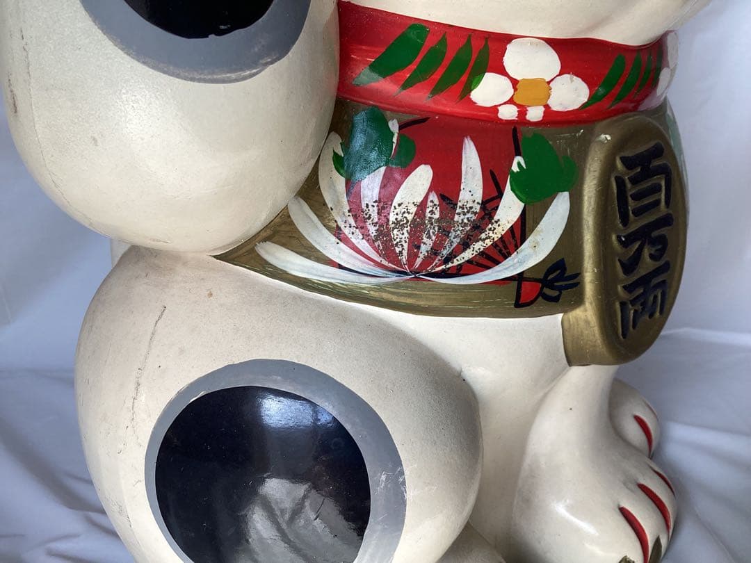 特大　招き猫 縁起物　貯金箱　陶器製 インテリア　置物　高さ約35cm 金運