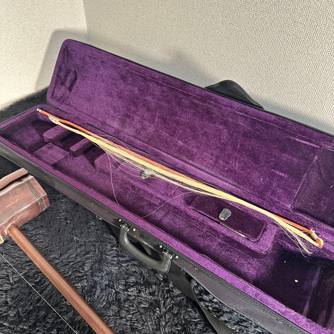 古月琴坊 二胡 ER-400 刻印 彫刻 本革 民族楽器 弦楽器 ケース付属