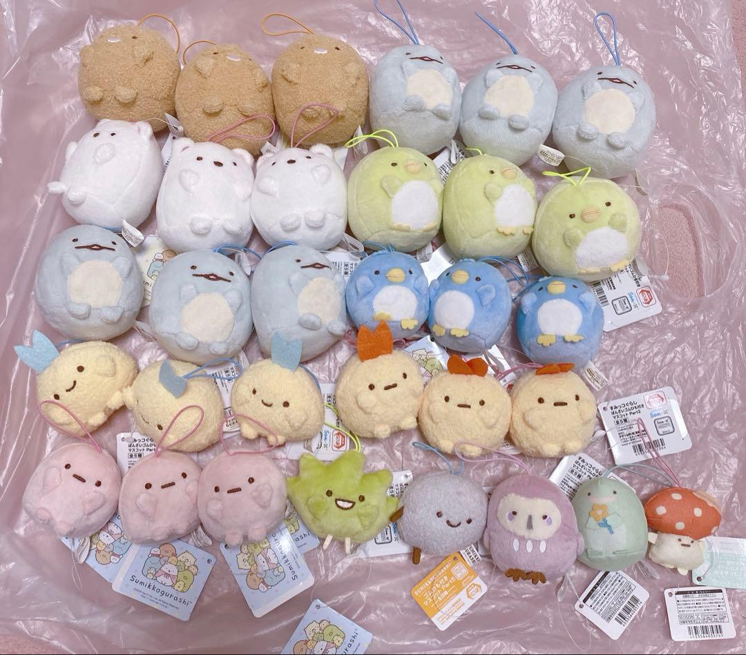 すみっコぐらし セット ばんざいゴムひも付き マスコット ①