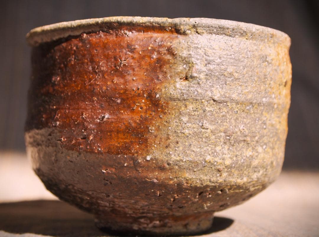 新作★高島聡平【師：伊勢崎淳】★備前山土茶碗★共箱・布