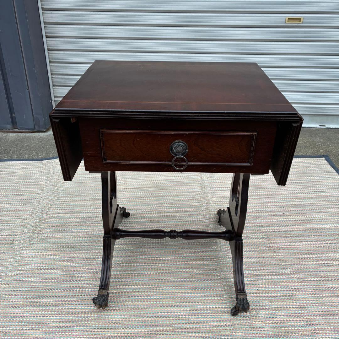 【送料込】ドロップリーフテーブル　英国風　アンティーク　ヴィンテージ　ロココ調