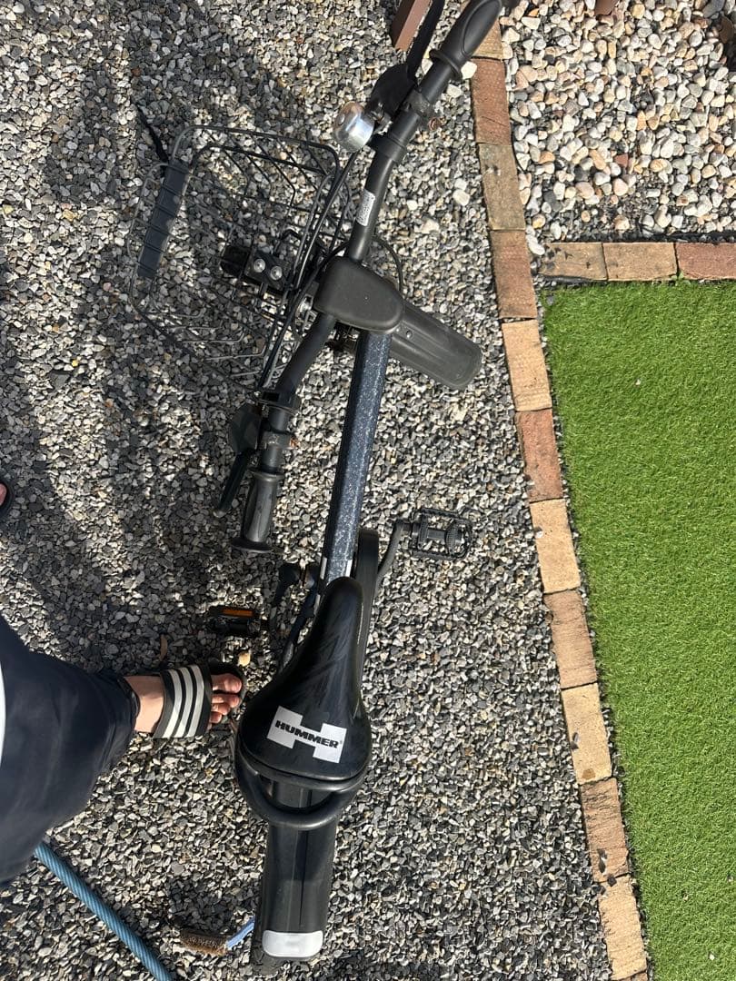 HUMMER キッズ自転車 18インチ 黒 前カゴ付き