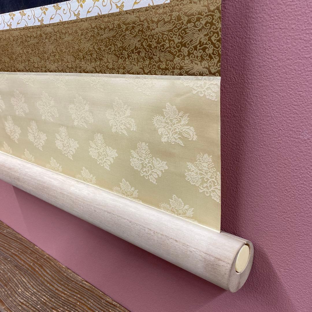 美品 掛け軸 河原進作 日輪図 太巻き付 共箱 二重箱 美術年鑑掲載