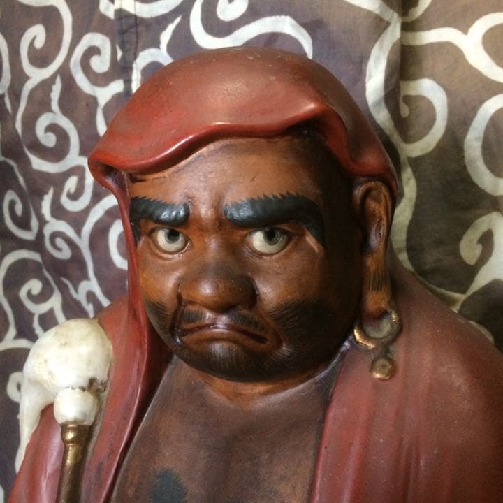 達磨大師像・陶像在銘・九谷焼・インテリア・骨董・アンティーク