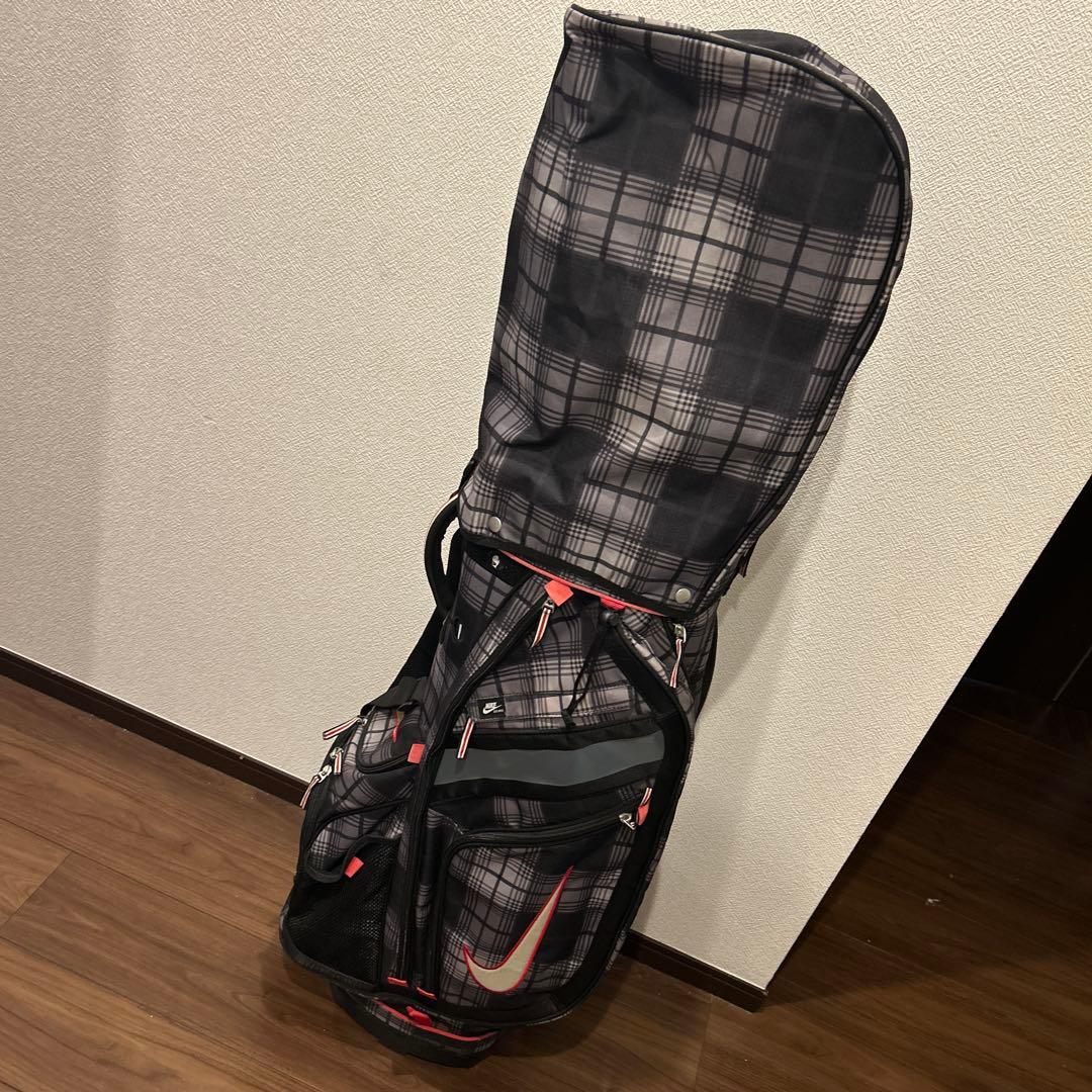 【美品】NIKE ナイキ キャディバッグ チェック柄　14分割
