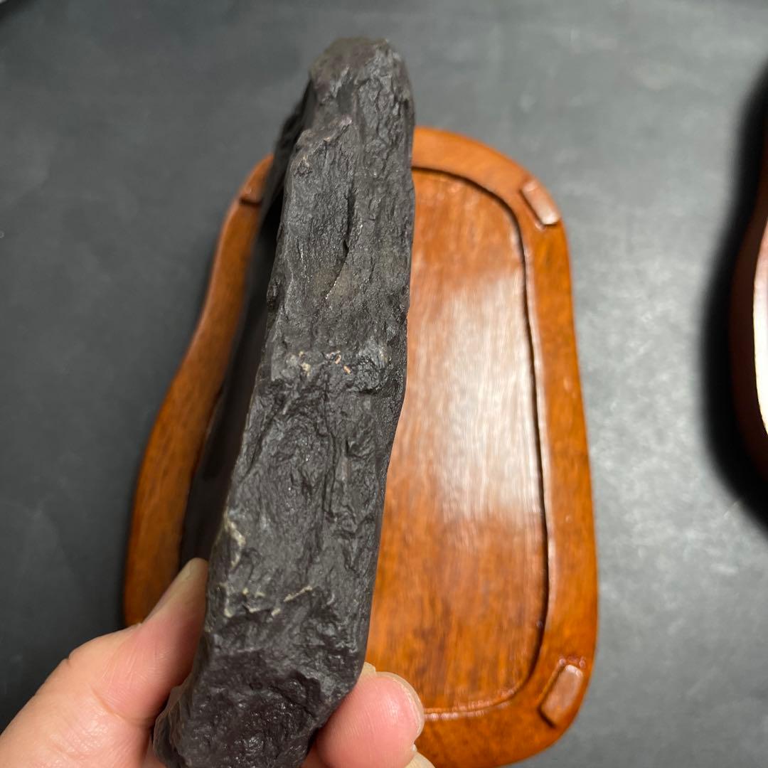 木箱入り硯　竹彫刻