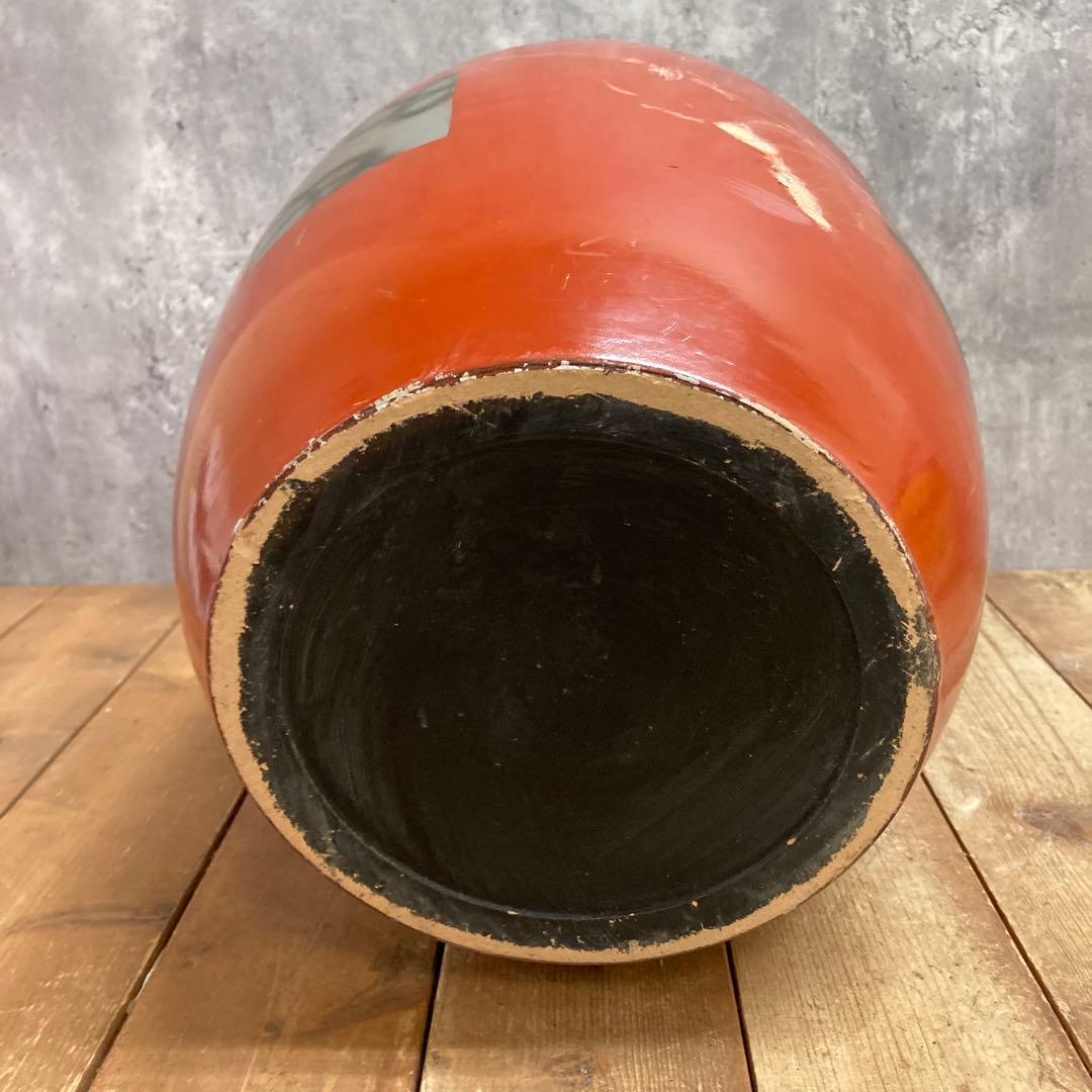 D-5 アンティーク 朱塗り 火鉢 手あぶり 鉢カバー 昭和レトロ 骨董 和モダ