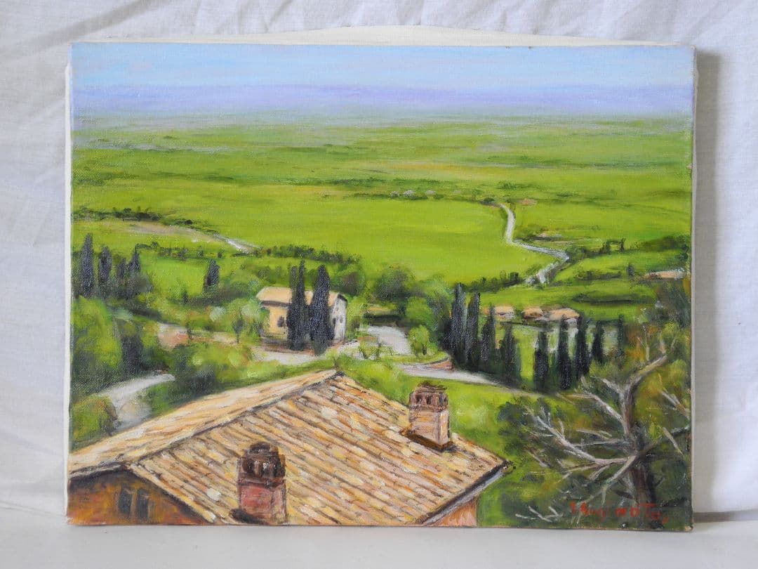 油絵トスカーナ風景