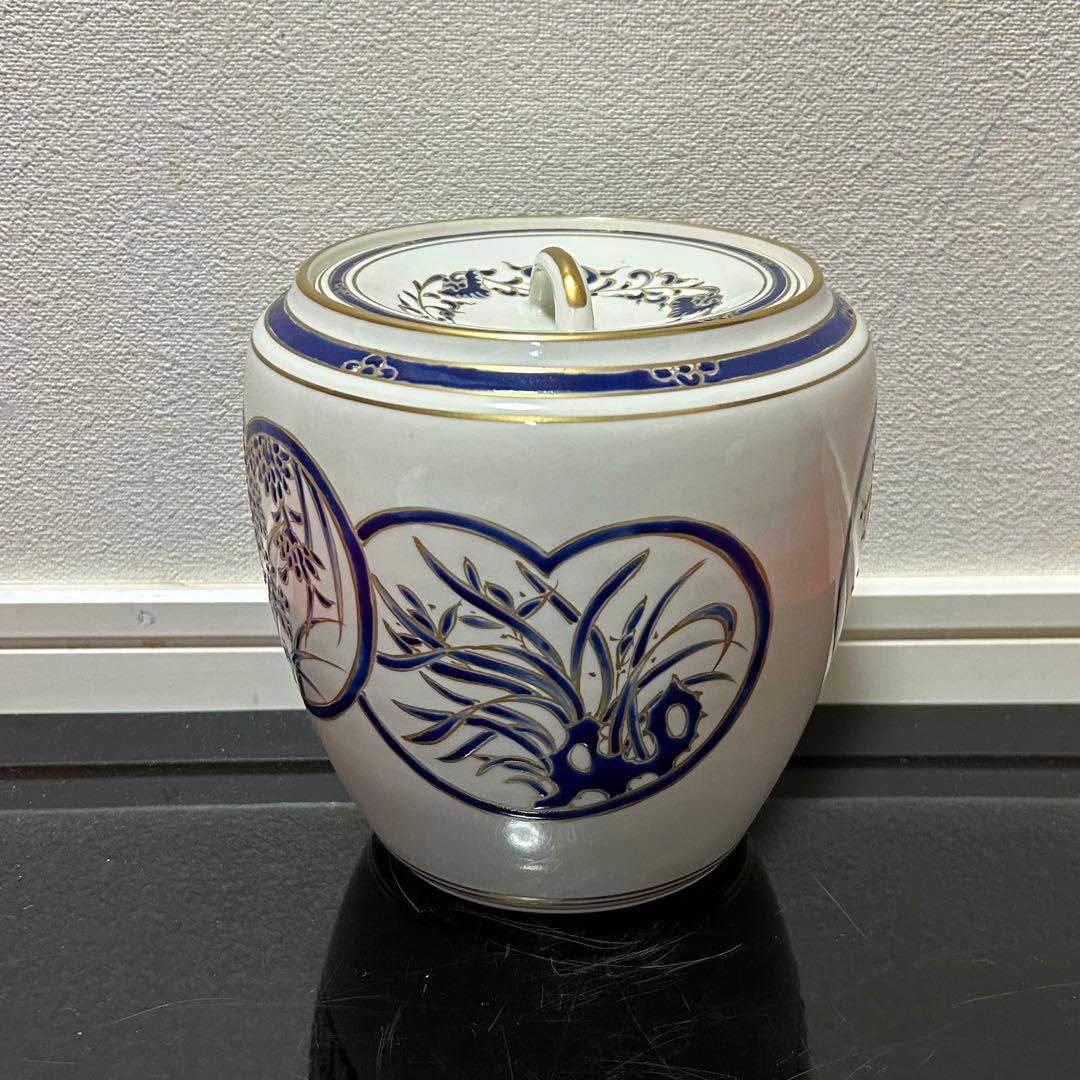 色絵四君子水指　茶道具懐石茶箱鵬雲斎坐忘斎淡々斎即中斎而妙斎棗茶杓茶碗香合棗