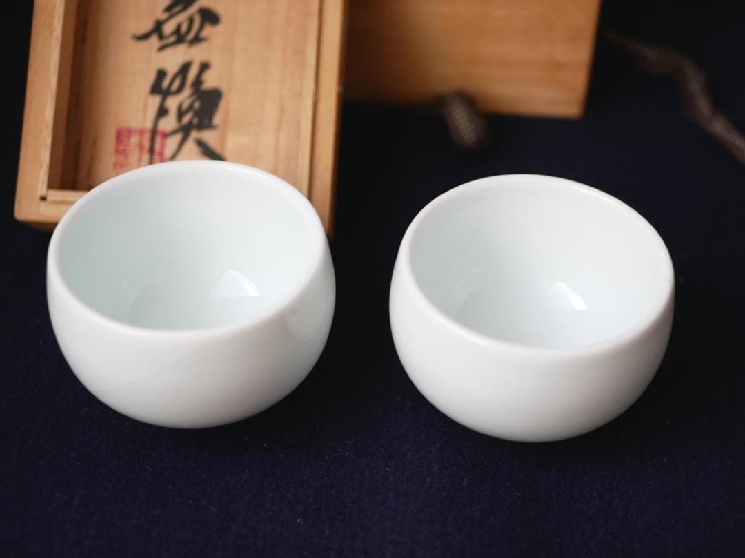 【希少】一流品　韓益煥　白磁 　湯呑4客揃