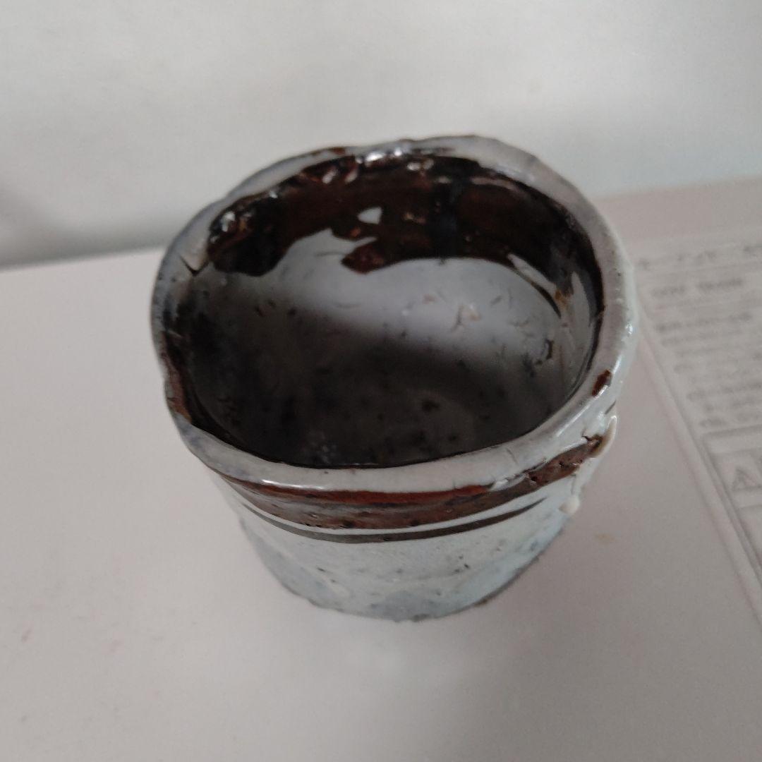 唐津焼き巨匠田中佐次郎作品絵唐津杯　高さ6口径6.5 新品未使用　箱無し