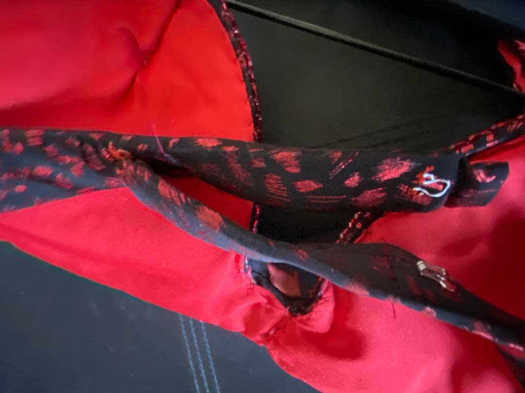 ベリーダンス セットアップ 赤黒花柄 HANANデザイン