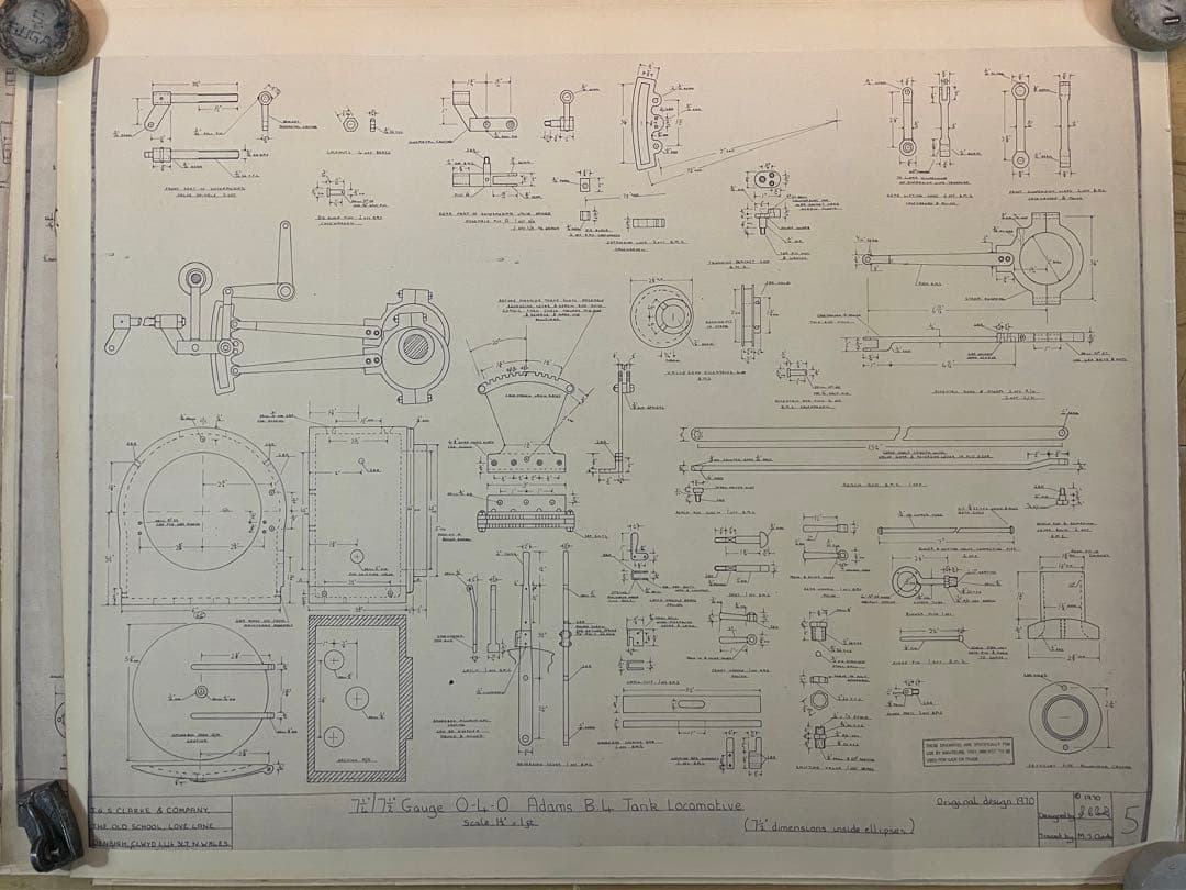 機関車図面大判サイズ#4　0-4-0 ADAMS B4　11sheets