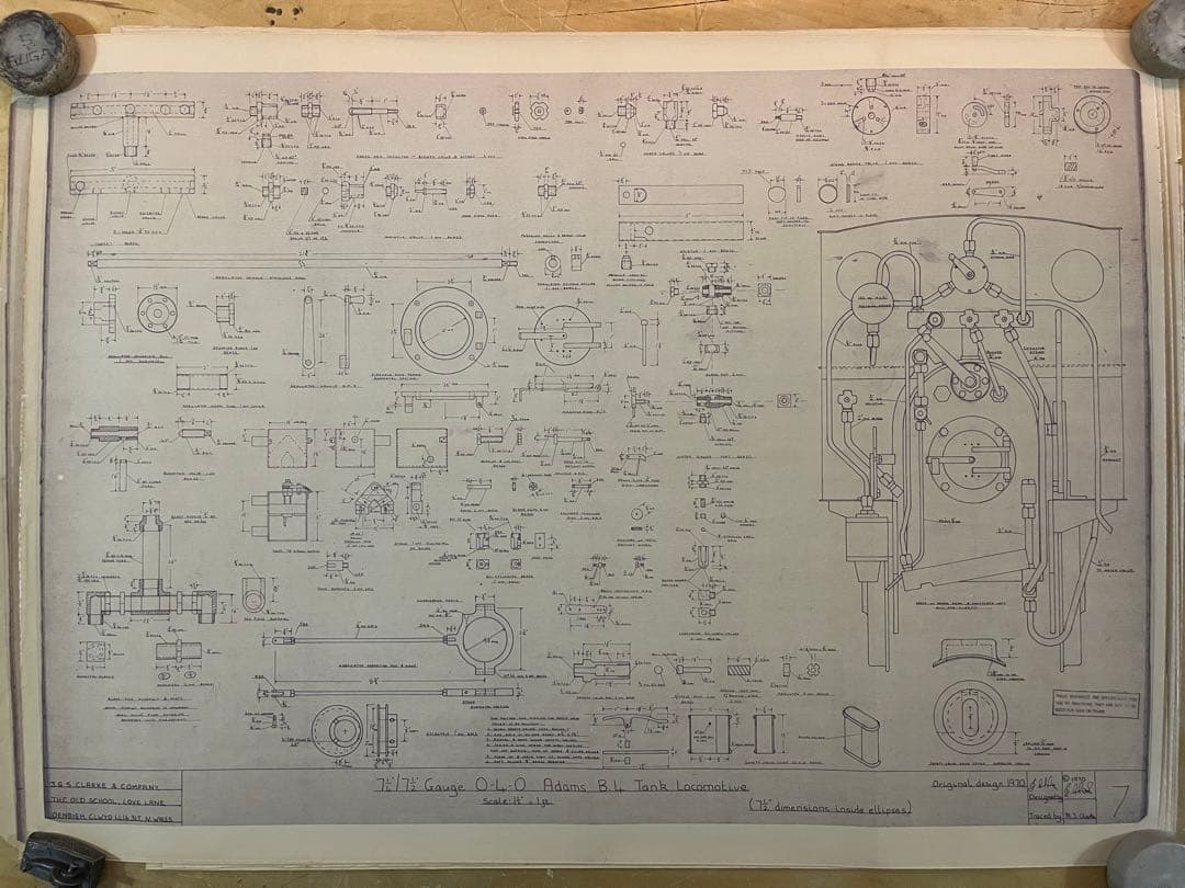 機関車図面大判サイズ#4　0-4-0 ADAMS B4　11sheets