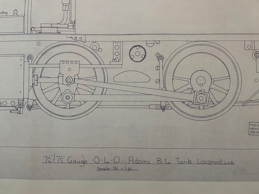機関車図面大判サイズ#4　0-4-0 ADAMS B4　11sheets
