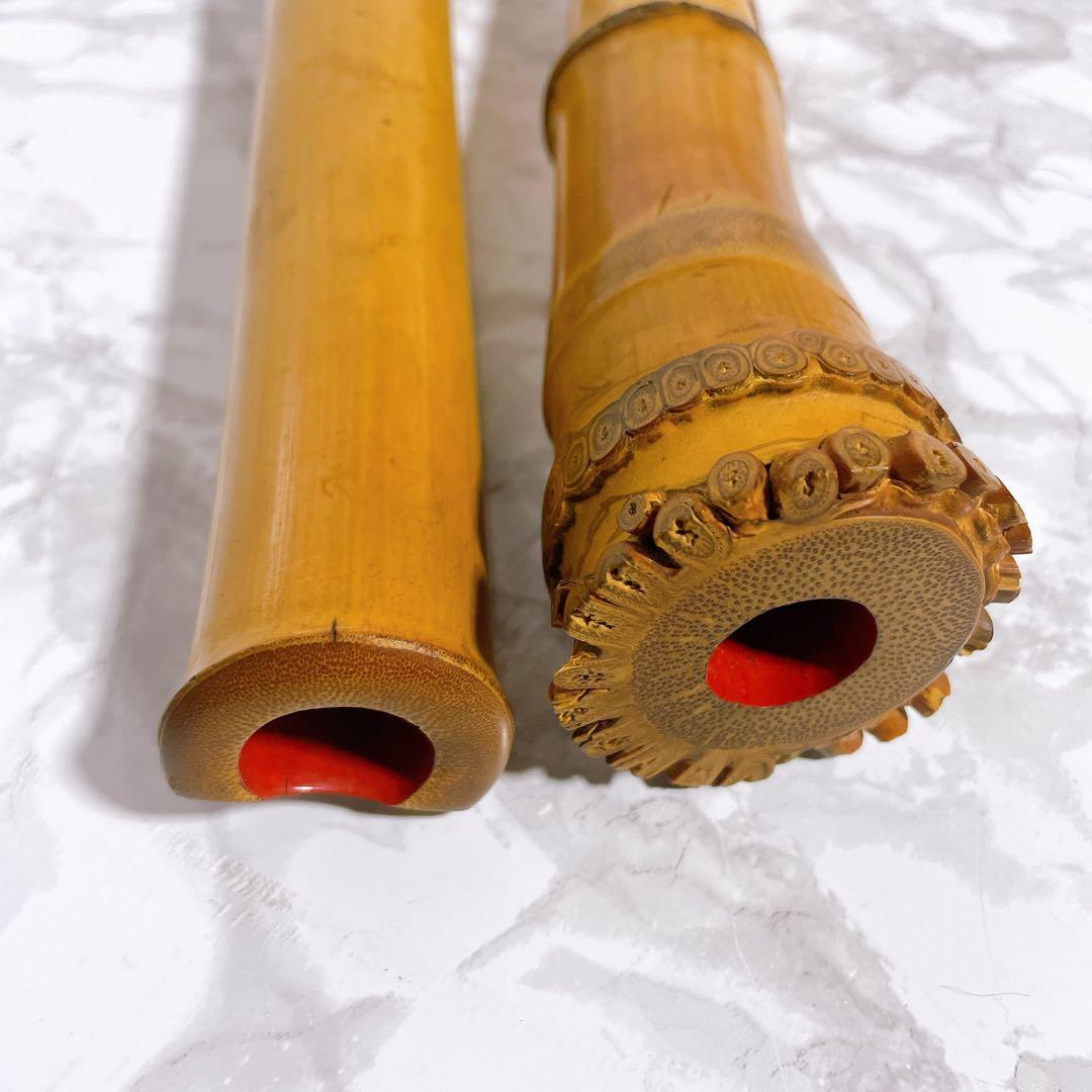 尺八　一尺八寸　在銘　富山　5孔・2分割　和楽器　木管楽器　縦笛　雅楽器