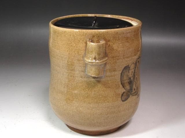 ☆　虫明焼　水指　浦の春　裏千家　十四代　淡々斎の花押がございます☆y575