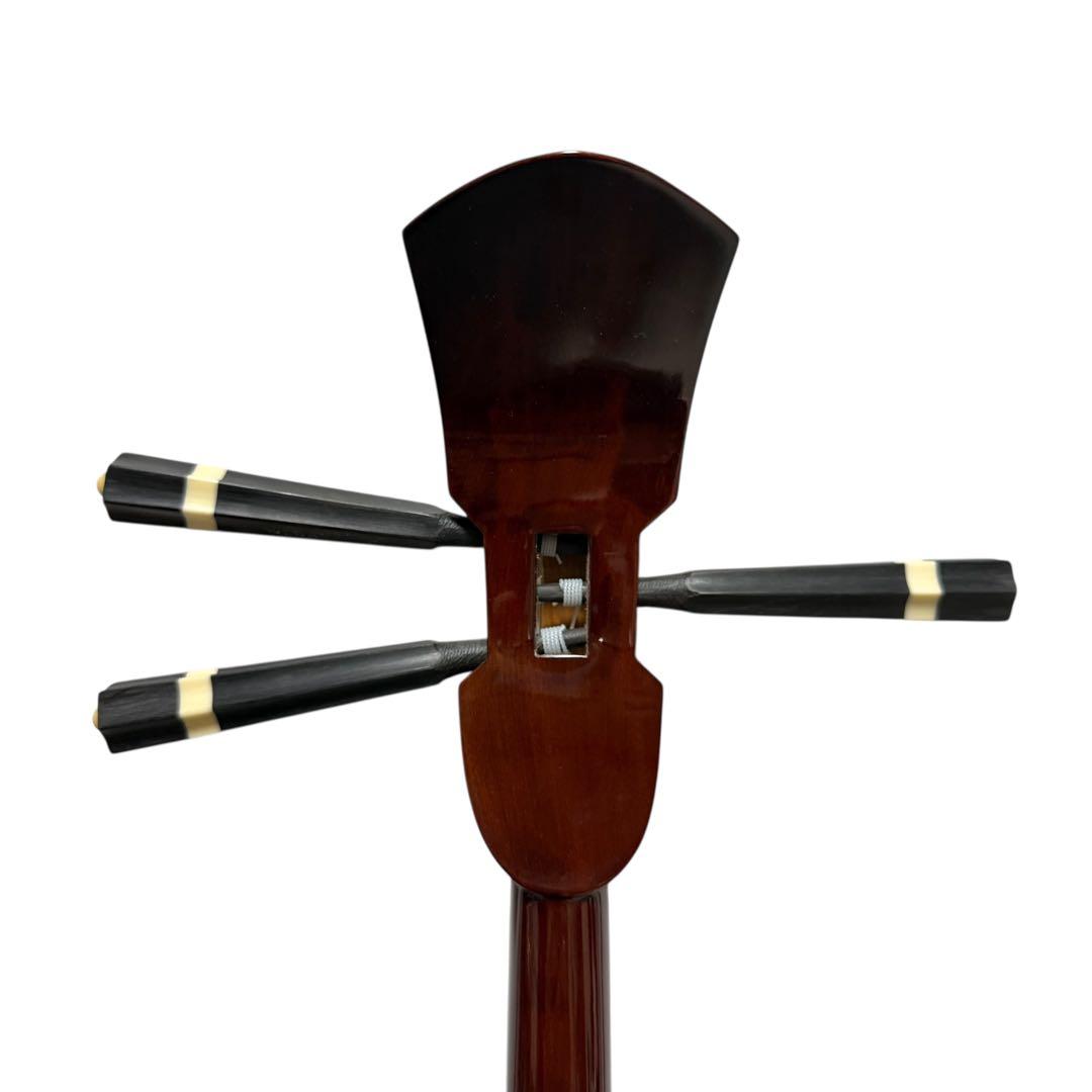 新城慎幸作 三線 紅木棹 本蛇皮強化張り 保証書付 ハードケース付 沖縄三線