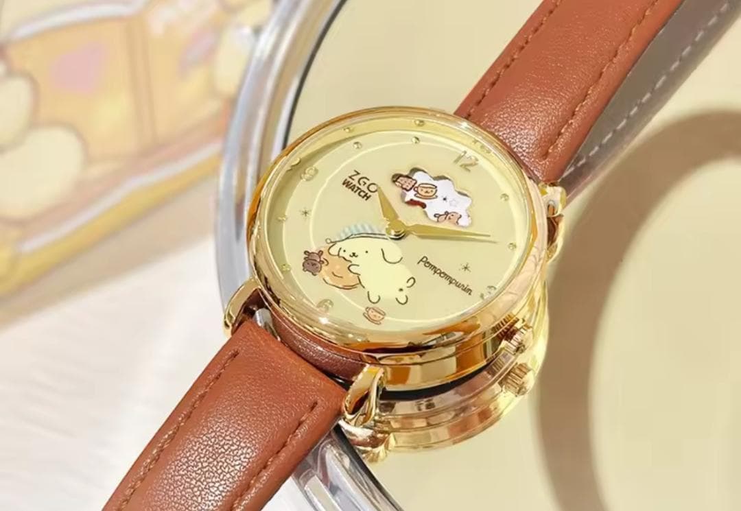 ポムポムプリン 回転くるくる アナログ サンリオ 腕時計 限定 海外 コラボ