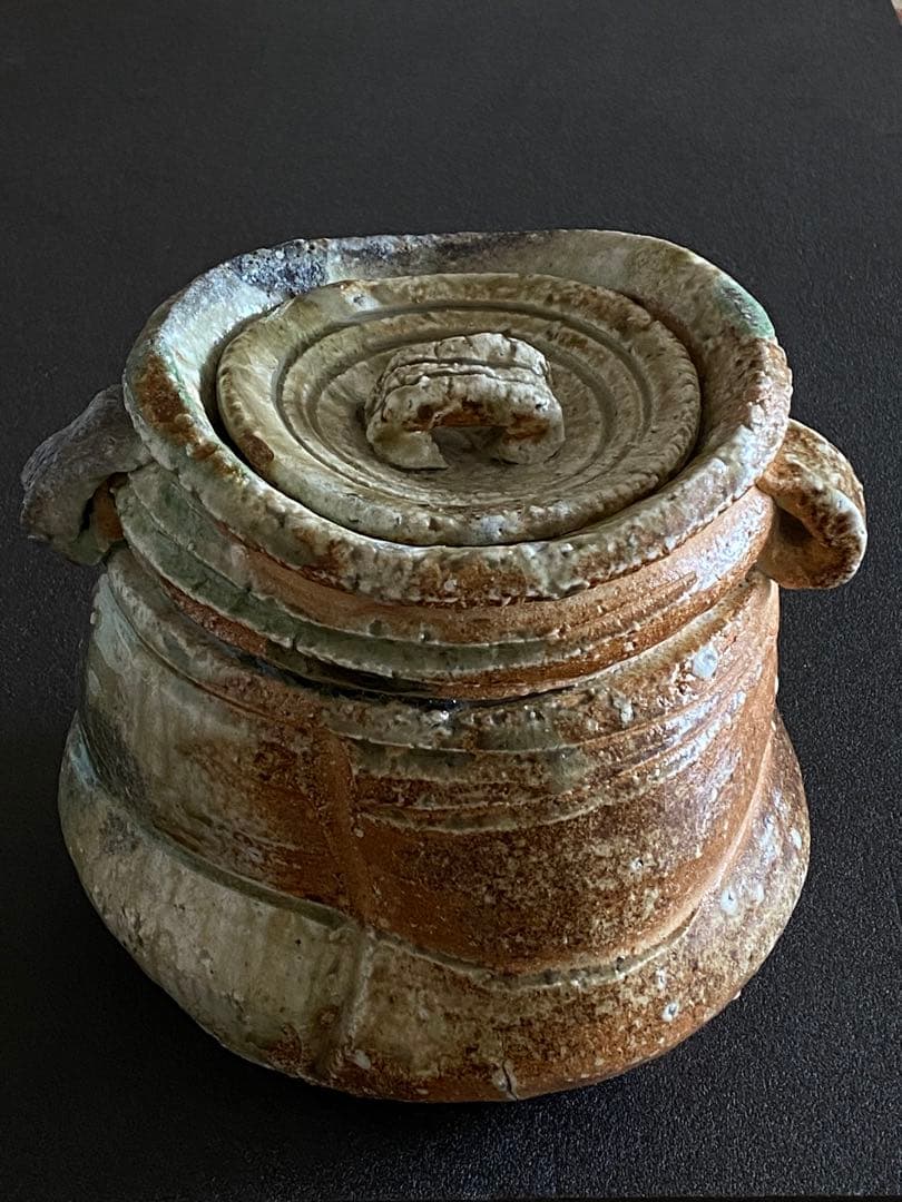 信楽焼　耳付水指　井村侊生　　#3302