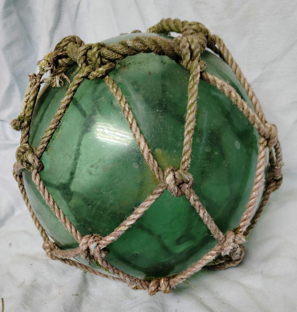 昭和　定置網　ガラス玉の浮き　直径約31センチ