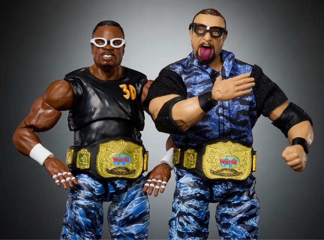 【新品未使用】WWE 公式 ダッドリーズ ベルト付 フィギュア マテル 海外限定