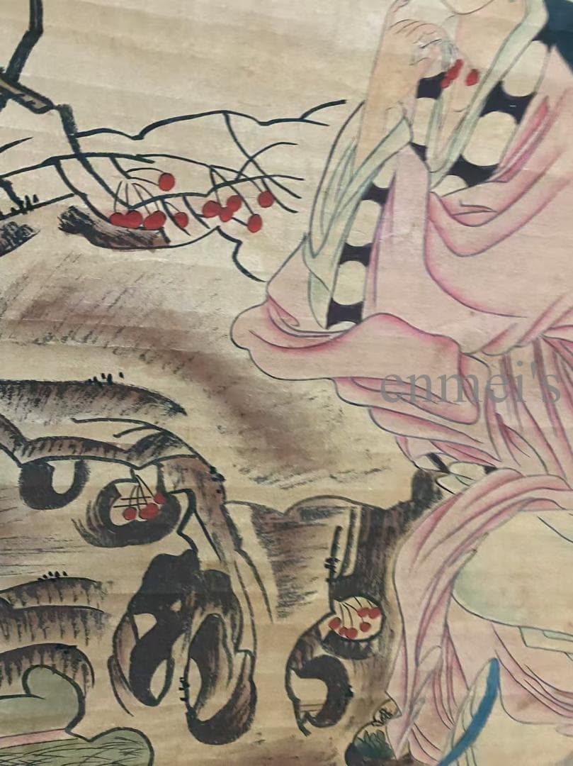 中国古美術 近代 張大千款 水珮風裳画 水墨画 掛軸 宣紙 唐物 書画 名家作