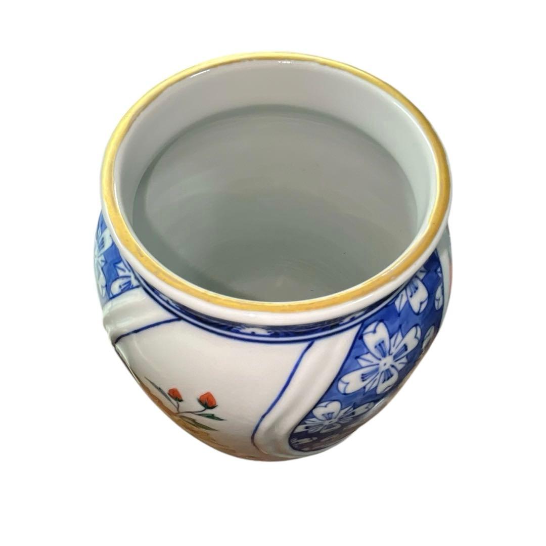 渋草焼 芳國舎 染赤花紋 花瓶 高さ26cm 花器 共箱付