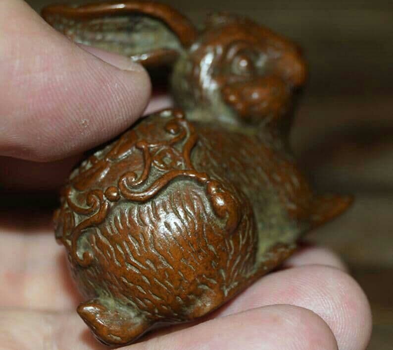 手作りする  純銅  中実  うさぎ  工芸品  置物96