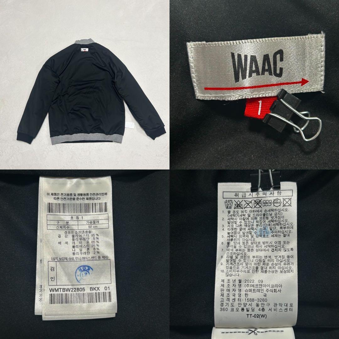 WAAC トレーナー スウェット　モックネック ラグランスリーブ 刺繍ロゴ入り