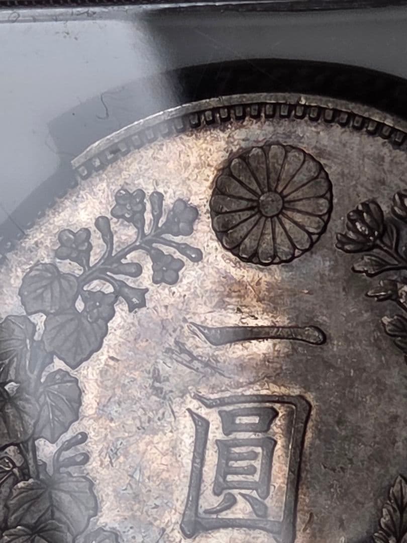 (稀少な状態 NGC MS63)新1圓銀貨(大型)　明治18年(1882)