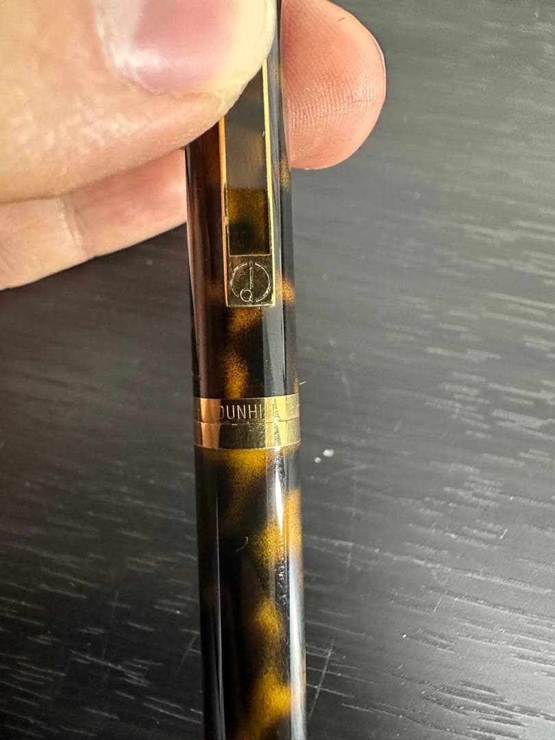 ★高級筆記具★ダンヒル dunhill 万年筆 14Kペン先 ベッコウ柄