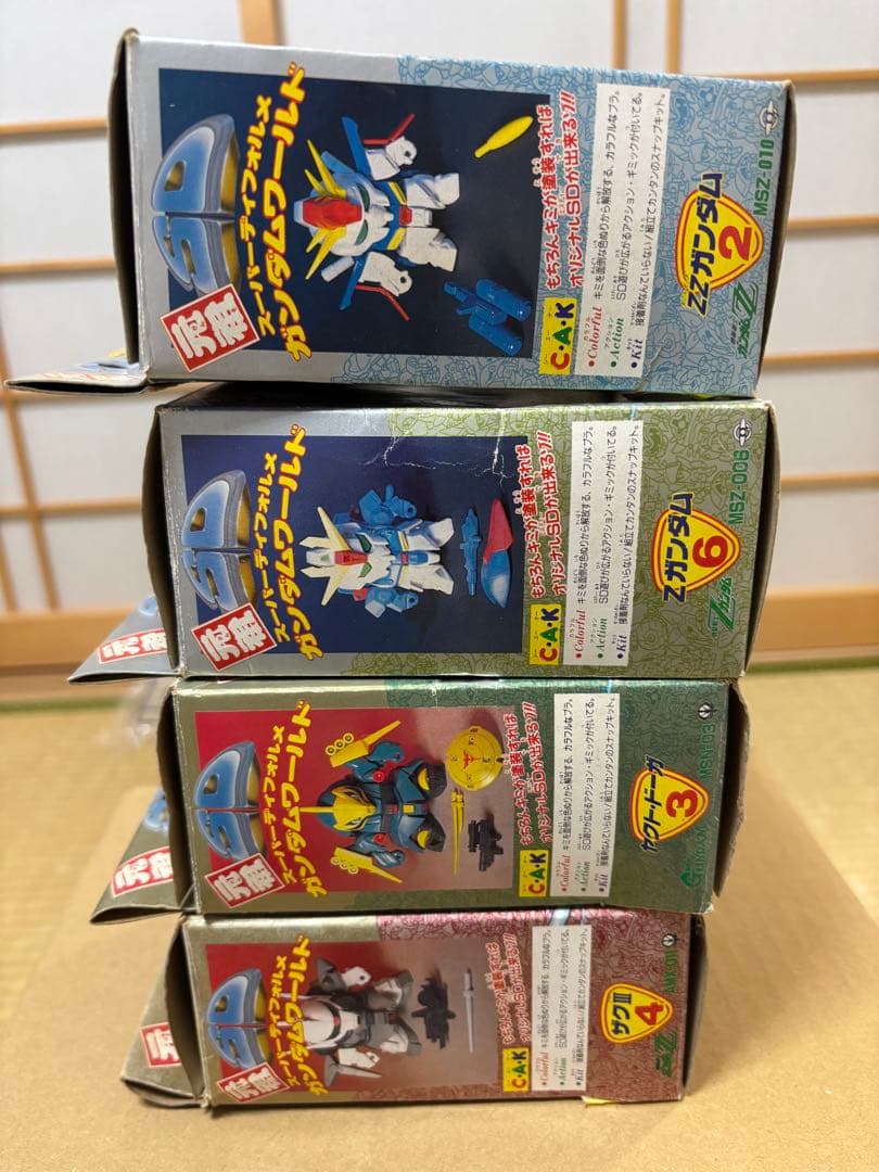 【当時物】元祖SDガンダム初期4体セットΖ／ZZ／ザクIII／ヤクト　箱・説あり