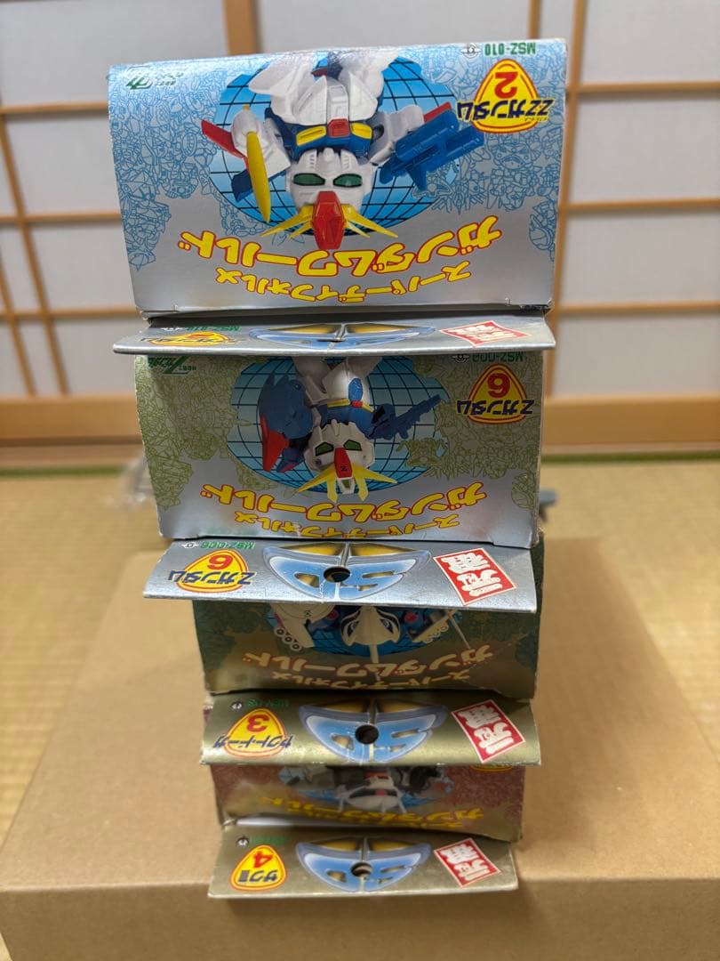 【当時物】元祖SDガンダム初期4体セットΖ／ZZ／ザクIII／ヤクト　箱・説あり