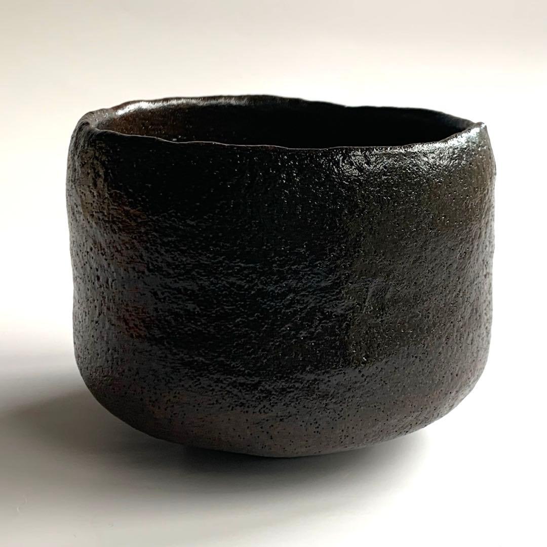 【茶碗　黒茶碗　本覚坊】三代　佐々木昭楽　共箱