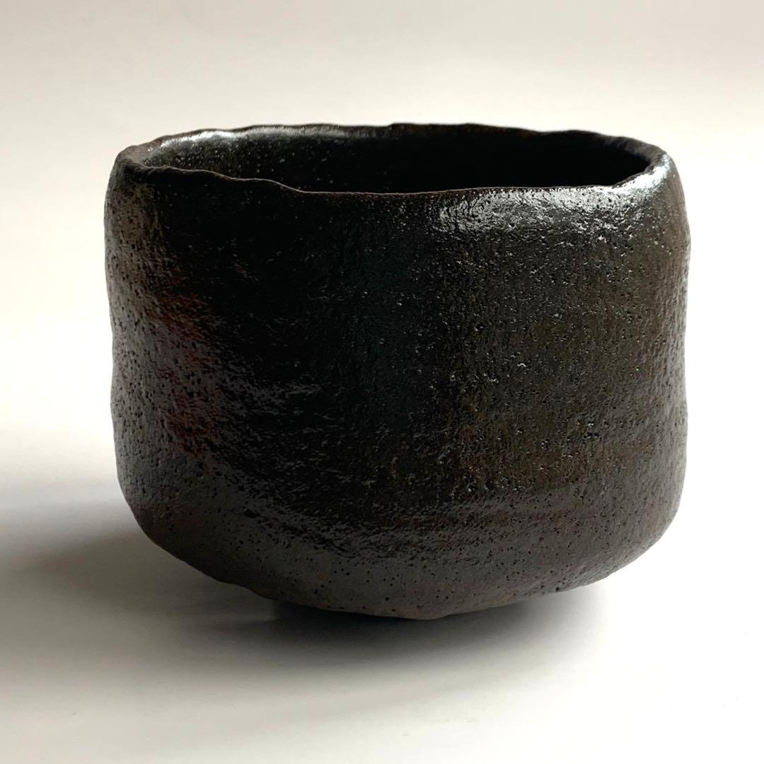 【茶碗　黒茶碗　本覚坊】三代　佐々木昭楽　共箱