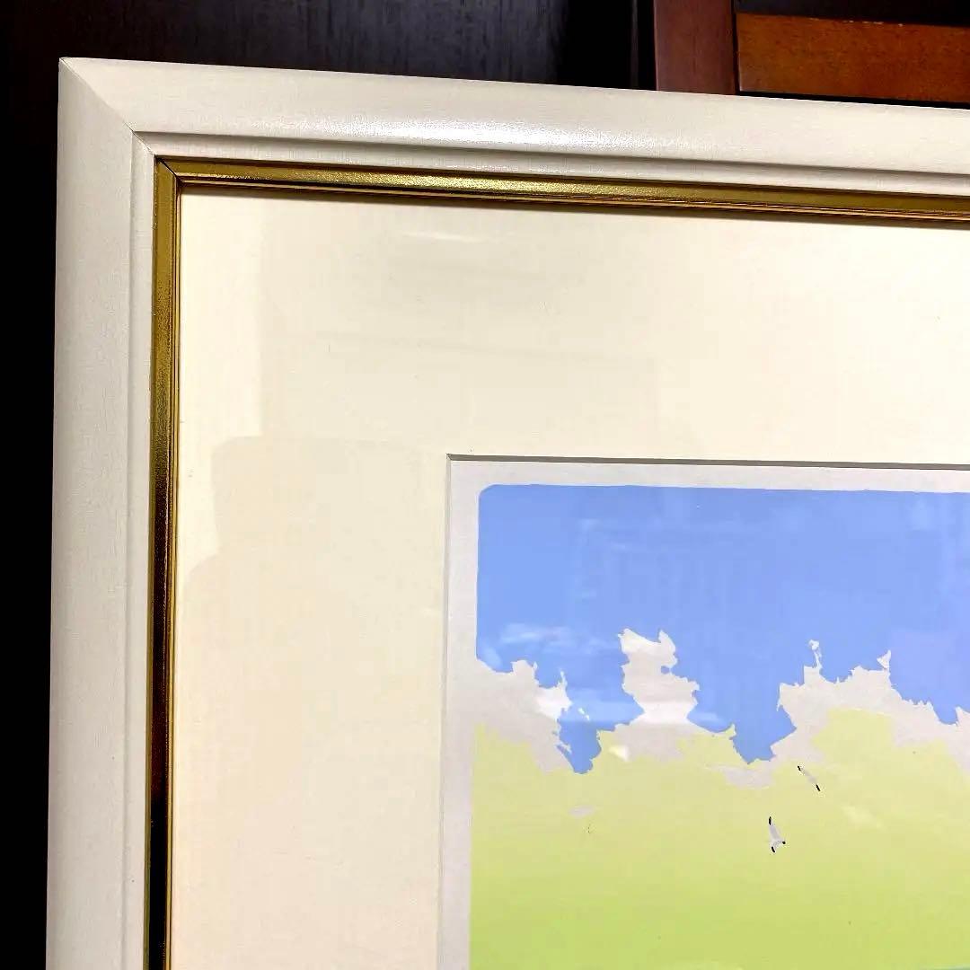 本間武雄作品　　潮風Ⅱ シルクスクリーン　版画