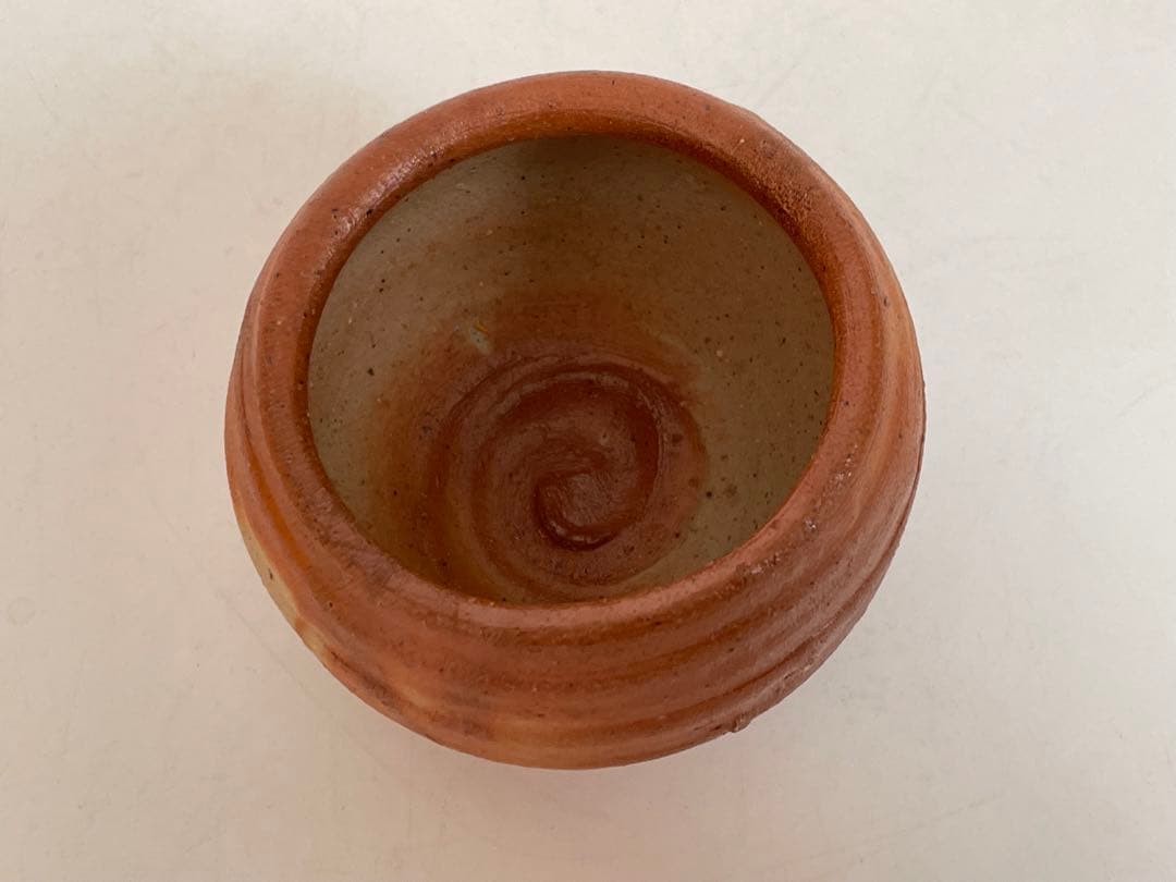 陶芸家　作家物　金重有邦　備前　ヒダスキ　酒器　ぐい呑　酒盃　父　金重素山　共箱