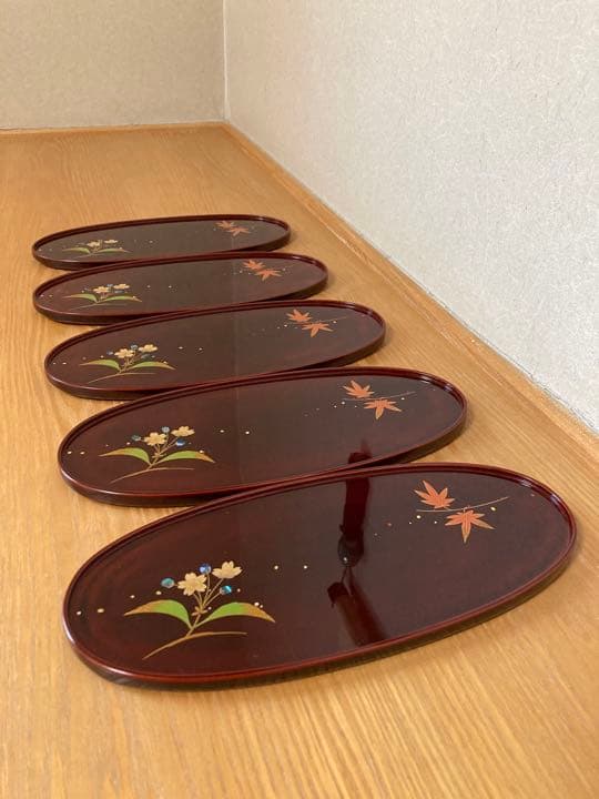 輪島塗　兼用皿　5個セット　箱付き