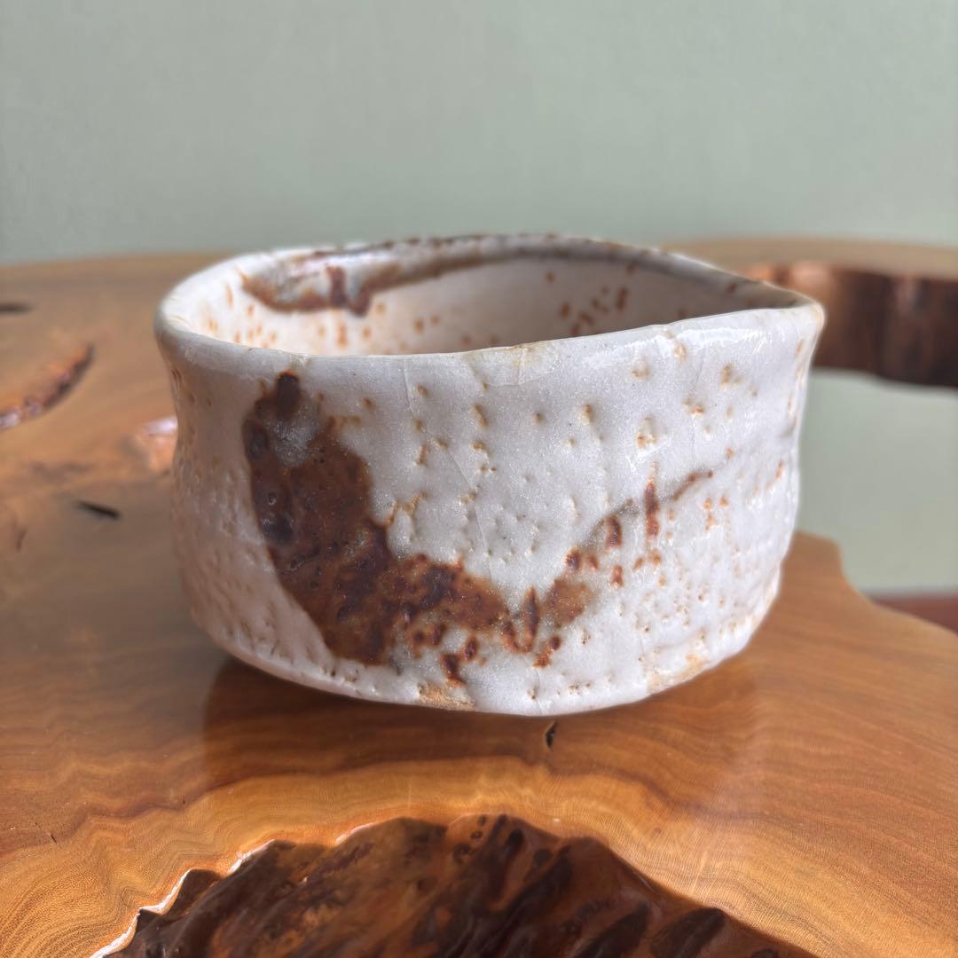 志野焼 服部壽彦 抹茶碗 茶道具 共箱（405m）