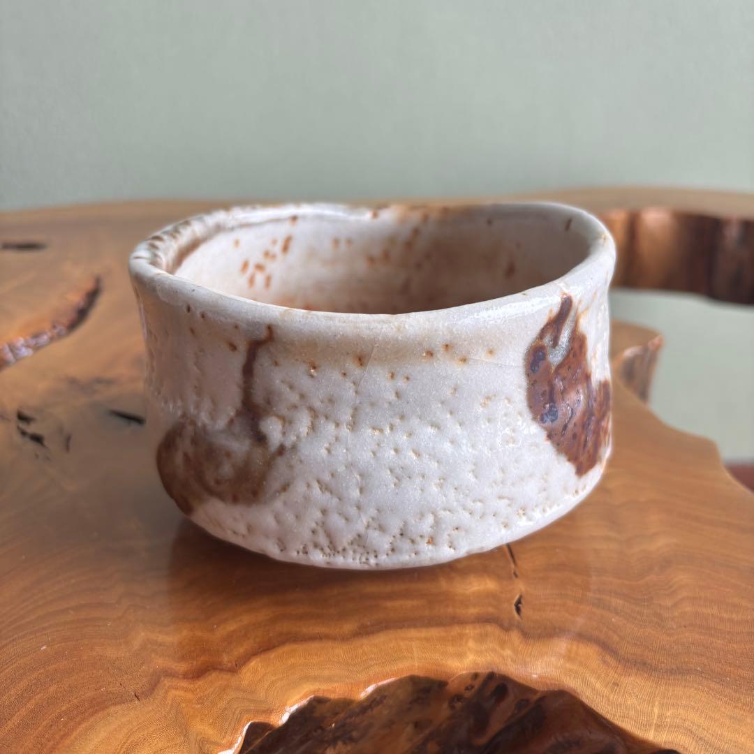 志野焼 服部壽彦 抹茶碗 茶道具 共箱（405m）