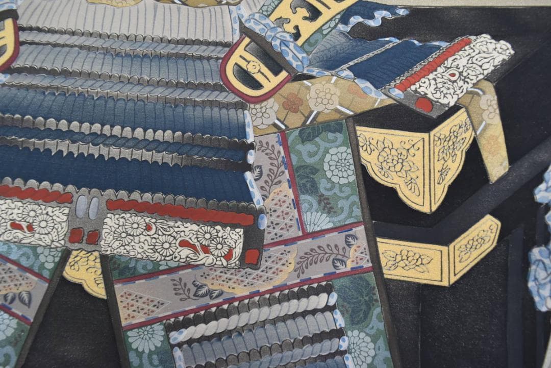 【真作】小島康文/鎧図/甲冑/掛軸☆宝船☆AB-465