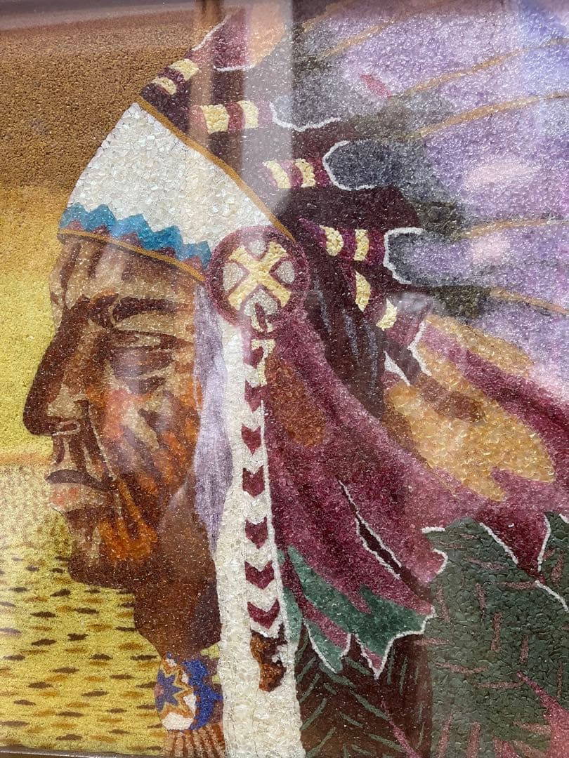 インディアン 鉱石絵画