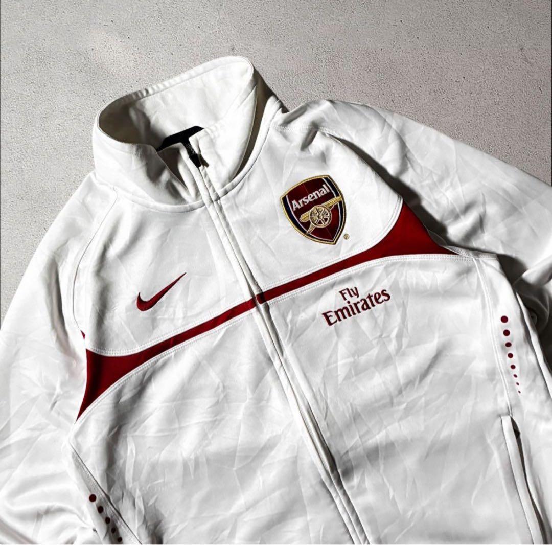 00s NIKEアーセナル刺繍トラックジャケットサッカーY2Kテックバックロゴ