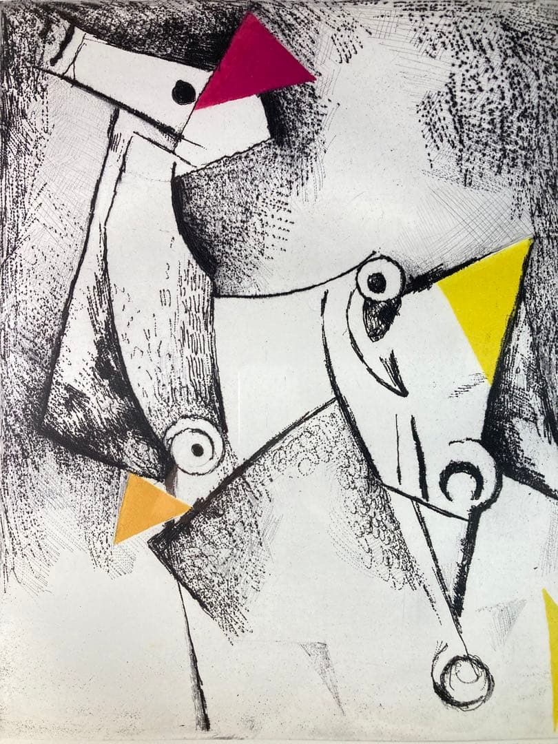 【真作保証】マリノ・マリーニ「馬」カラー銅版 直筆サイン 90部限定 版画