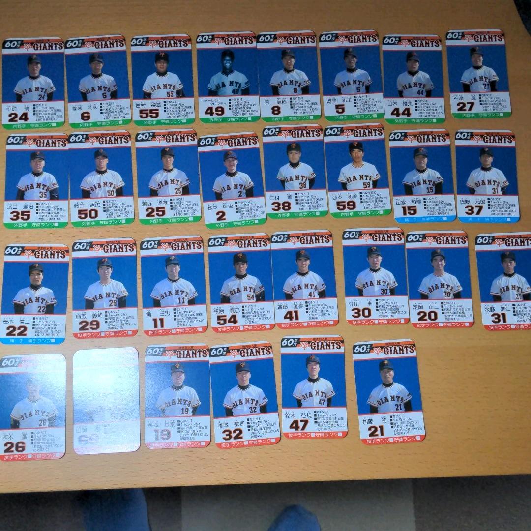 タカラ　プロ野球カードゲーム　読売ジャイアンツ　1985年